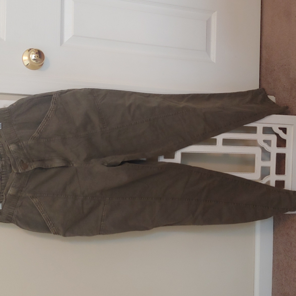 High-Waisted Garment-Dyed Utility Pants